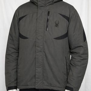 Spyder Men's Gray Insulated Hooded Jacket